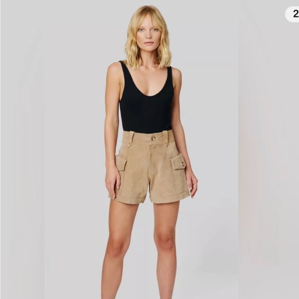 Blank NYC Tan Cargo Suede Shorts
